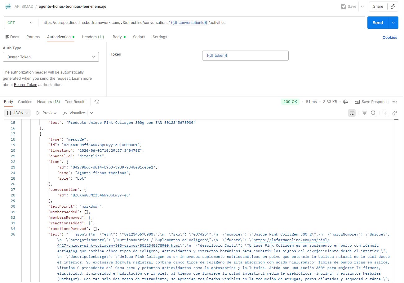 Copilot Studio por API con Direct Line para enriquecer productos por ...